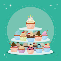 Sticker - cupcakes confectionery sweet