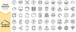 Simple Outline Set of cloud network icons. Linear style icons pack. Vector illustration