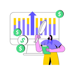 Poster - Financial management system abstract concept vector illustration. Control system, open source software, business management tool, financial information, corporate budget planning abstract metaphor.