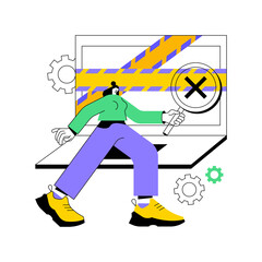 Poster - Computer forensics abstract concept vector illustration. Digital forensic science, computer crime investigation, digital storage medium, data recovery, information retrieval abstract metaphor.
