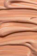 Wall Mural - Beige nude liquid foundation texture, concealer smear smudge drop. Closeup macro. Cosmetic tonal makeup moisturizer, bb cream swatch sample.- Image