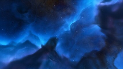 nebula gas cloud in deep outer space, science fiction illustrarion, colorful space background with stars 3d render	
