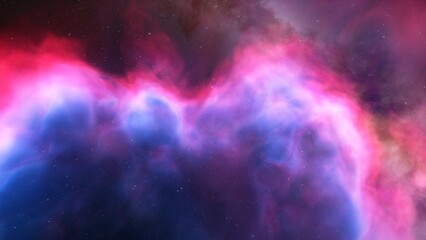 nebula gas cloud in deep outer space, science fiction illustrarion, colorful space background with stars 3d render	
