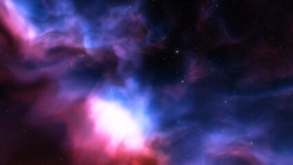 nebula gas cloud in deep outer space, science fiction illustrarion, colorful space background with stars 3d render