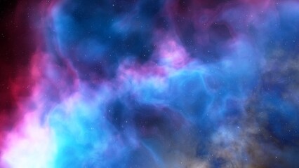 nebula gas cloud in deep outer space, science fiction illustrarion, colorful space background with stars 3d render
