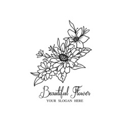 Sticker - Beauty flower logo, floral icon vector illustration