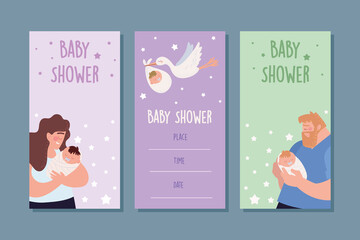 Wall Mural - baby shower cards set