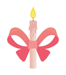 Sticker - birthday candle with bow