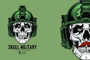 SKULL MILITARY ILLUSTRATION 1, READY FORMAT EPS 10