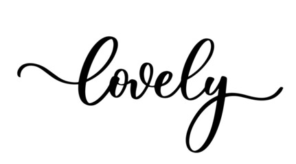Wall Mural - lovely. continuous line lettering inscription. for poster, card, banner valentine day, wedding, tee 