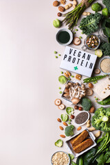 Wall Mural - Variety of vegan, plant based protein food