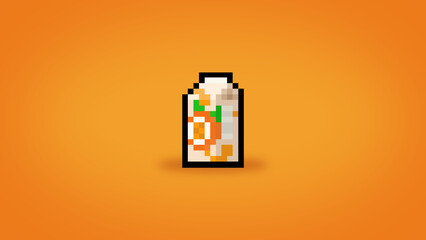 Wall Mural - Pixel 8 bit orange juice pack background - high res 4k wallpaper