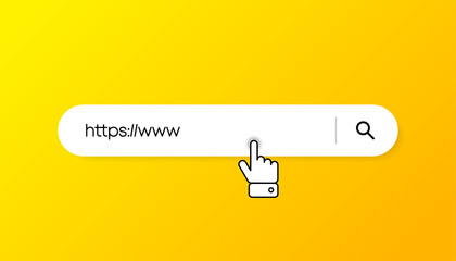 Poster - Search bar on yellow background. Vector illustration.