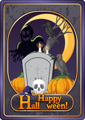 Canvas Print - Happy Halloween game card template