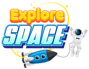 Wall Mural - Explore Space word logo design