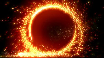 Wall Mural - Orange Portal With Sparks