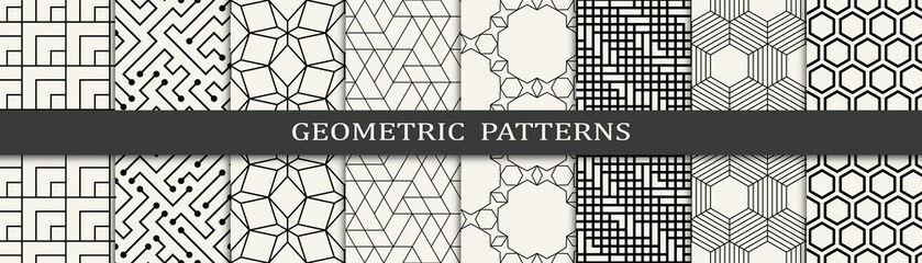 Set of arabic seamless patterns. Asian geometric traditional design islamic pattern. Seamless arabic ramadan pattern.