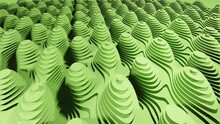 3D Loopable Abstract Animation With A Green Repeating Hill Pattern