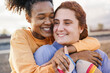 © DisobeyArt - Happy women gay couple having tender moment outdoor - Lgbt and love concept