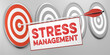 Pfeil mit Schriftzug Stress Management in Zielscheibe