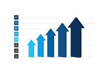 Wall Mural - Chart, graph, 3D style. Infographics element.