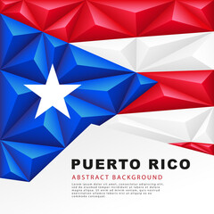 Canvas Print - Polygonal flag of Puerto Rico. Vector illustration. Abstract background in the form of colorful blue, red and white stripes