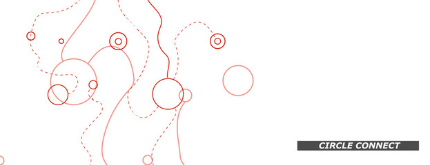 Fototapete - Horizonal banner with dynamic waves and dots. Vector minimal style. Corporate wallpaper presentation. Abstract cover illustration