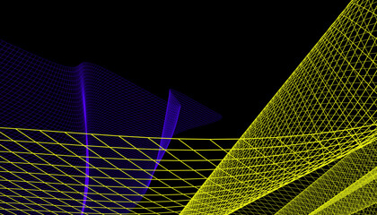 Poster - Abstract 3d mesh wave background. Futuristic technology style. Elegant background for business presentations.
