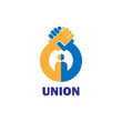 Modern union logo concept, vector illustration