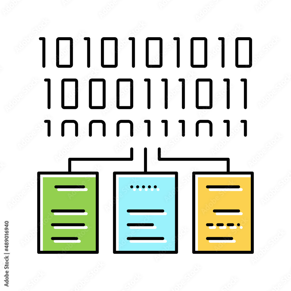 files encryption color icon vector illustration sign