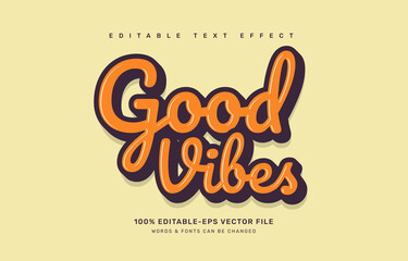 Wall Mural - Good vibes editable text effect template