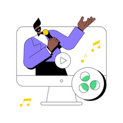 Poster - music video abstract concept vector illustration. official videoclip, internet and tv premiere, musi