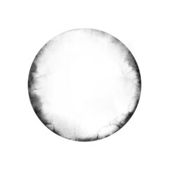 watercolor illustration - a black planet with watercolor splashes. circle with ink strokes. universe