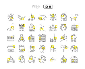 Wall Mural - Wien. Collection of perfectly thin icons for web design, app, and the most modern projects. The kit of signs for category Countries and Cities.