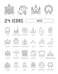 Wall Mural - wien. collection of perfectly thin icons for web design, app, and the most modern projects. the kit 
