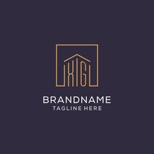 Initial XG Logo With Square Lines, Luxury And Elegant Real Estate Logo Design