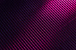 Corrugated texture. Neon light background. Grooved metal surface. Fluorescent pink purple color gradient glow reflection on parallel lines pattern dark black abstract overlay.