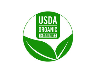 Canvas Print - USDA organic ingredients icon vector illustration 