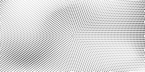 Poster - Halftone dotted background. Black dots in modern style on a white background.