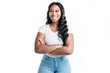 © Louis-Paul Photo - Studio portrait of beautiful brunette young dark-skinned woman,