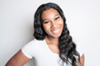 © Louis-Paul Photo - Studio portrait of beautiful brunette young dark-skinned woman,