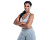 © Louis-Paul Photo - Young black girl isolated on white background wearing like gym
