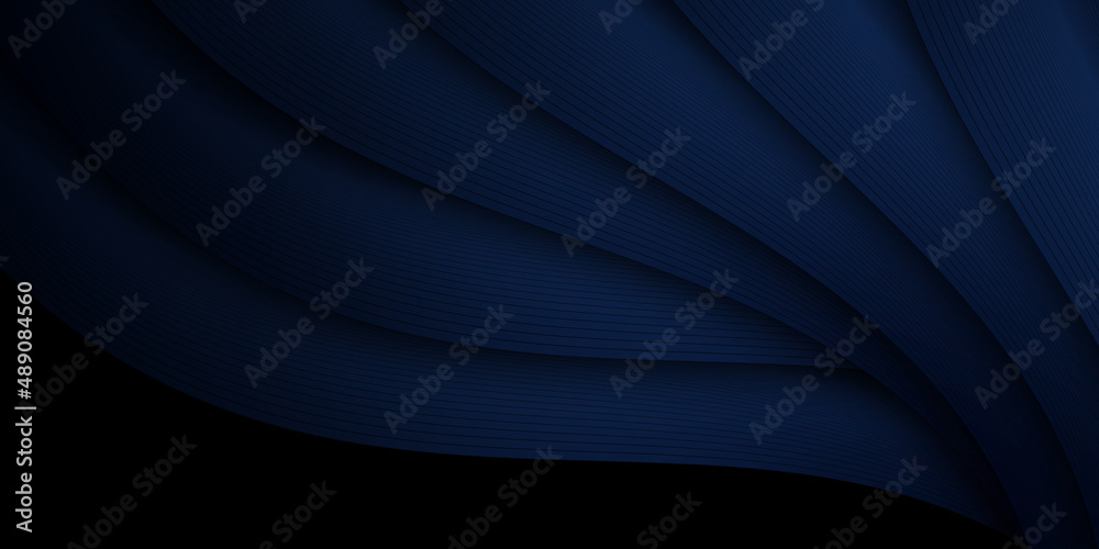 Abstract blue wave design with line on dark blue background Stock ...