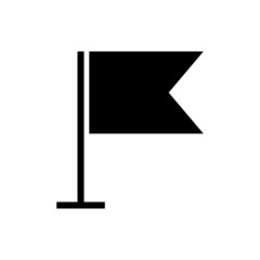 Poster - silhouette icon of a pole and flag. editable vector.