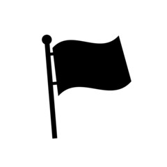Poster - fluttering flag silhouette icon. editable vector.