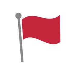 Poster - wavy red flag icon. vector.
