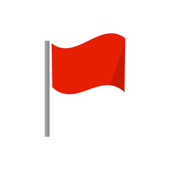 Poster - icon of a red flag fluttering in the wind. vector.