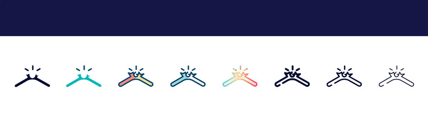 Poster - icon in 8 styles. line, filled, glyph, thin outline, colorful, stroke and gradient styles, vector sign. symbol, logo illustration. different style icons