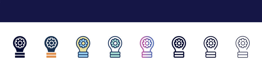 Poster - icon in 8 styles. line, filled, glyph, thin outline, colorful, stroke and gradient styles, vector sign. symbol, logo illustration. different style icons