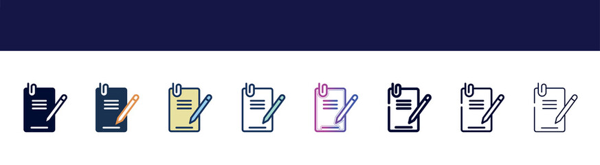 Poster - icon in 8 styles. line, filled, glyph, thin outline, colorful, stroke and gradient styles, vector sign. symbol, logo illustration. different style icons